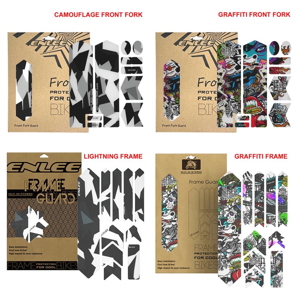 3D Bicycle Sticker Reusable Mountain Road Bike Frame Scratch-Resistant Sticker Cycling Front Fork Protector Decorations