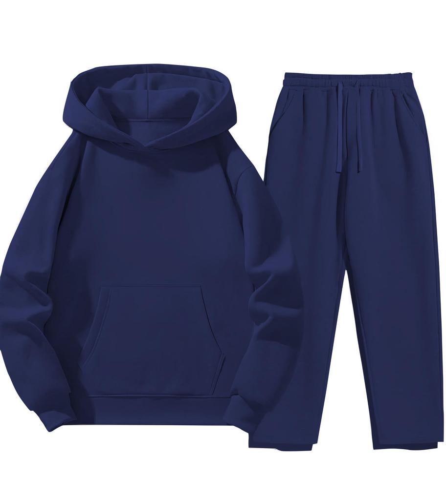 2025 Men's Versatile Casual Fashion Hoodie Set with Customizable Pockets, Pictures, and Text.
