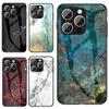 Tempered Glass Back Case For iPhone 16 Pro Max 15 Pro 14 Plus 13 Pro 12 11 Pro Max Marble Phone Cover