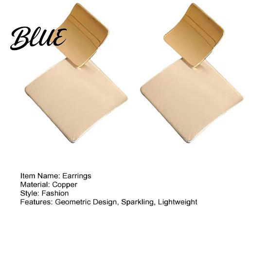 Long Earrings 1 Pair Women Geometric Design Sparkling Lightweight Drop