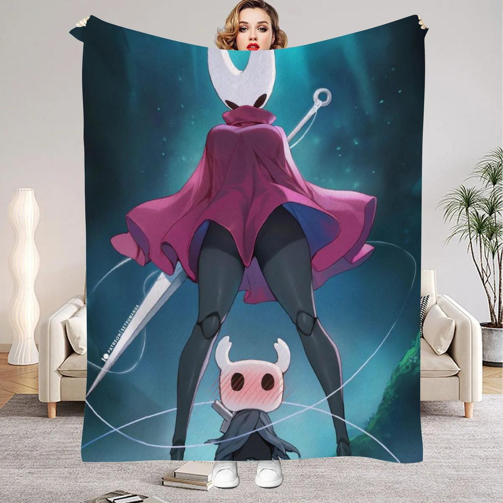 Hollow Knight Blanket Cartoon Game Printed Flannel Blanket for Home Living Room Bedroom Decor New Year Christmas Gift for Fans