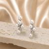 1 Pair Faux Pearls Dangle Earrings for Women, Gold Plated Grape Cluster Drop Earrings, Prom Wedding Bridal Jewelry