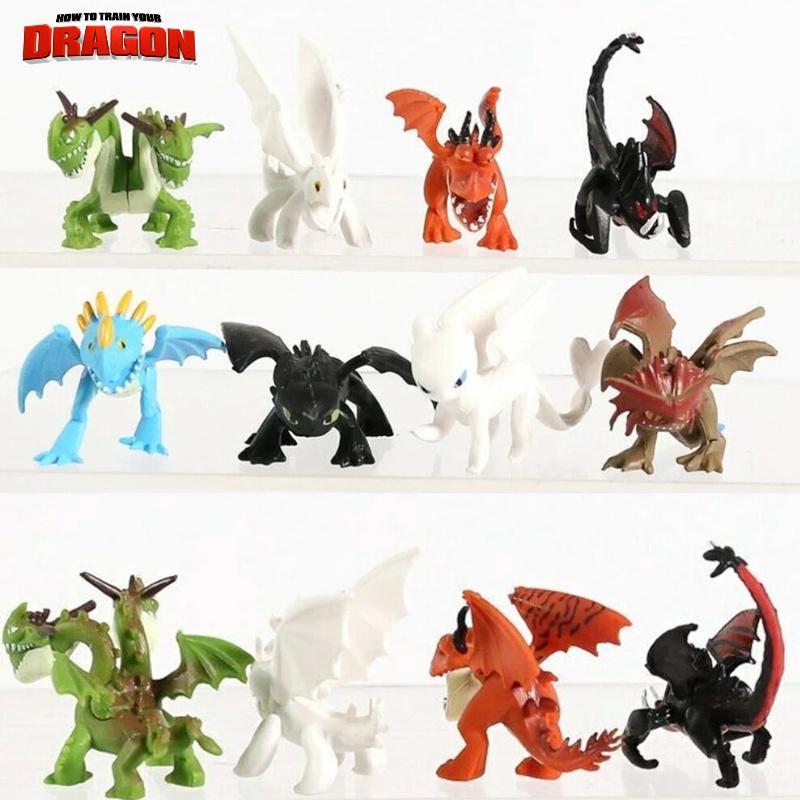 123q Set Of 12 Pvc Figures From Popular How To Train Your Dragon Series