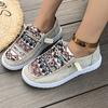 Fashion Spring and Autumn Fashion New Women Round Toe Walking Shoes Color Matching Casual Comfortable Shallow Mouth Thick Sole Sneaker