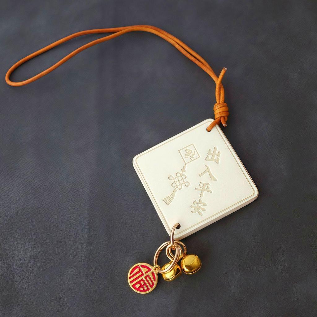 Fu Peace Talisman Leather Car Pendant - Rearview Mirror Ornament Gift