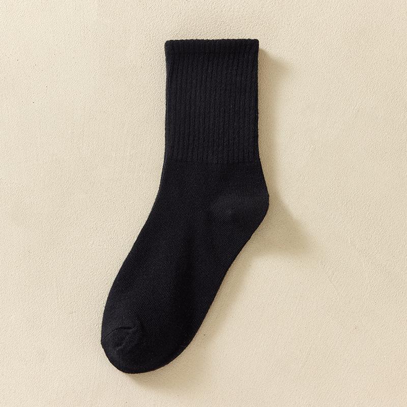 Unisex High Tube Striped Socks - Spring to Autumn Styles, Solid Colors, Trendy College Vibe