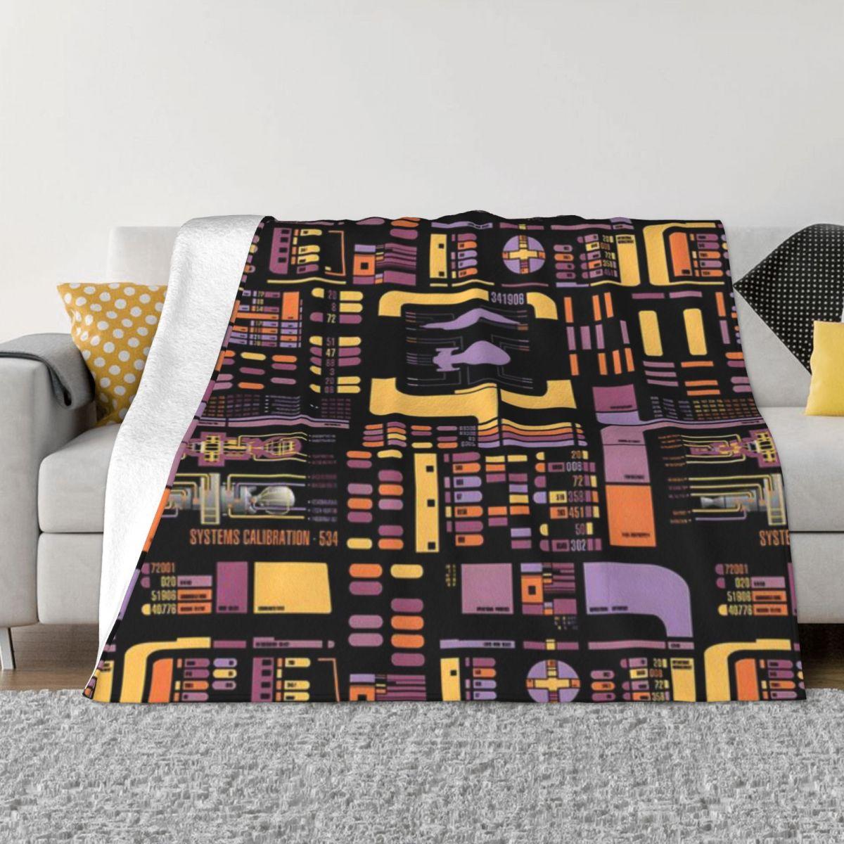 SciFi Computer Panel LCARS Repeating Pattern Personalized Travel An Ultra-Soft Micro Fleece Blanket 50x60in