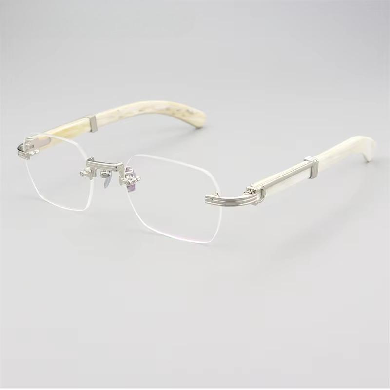 Fashionable Frameless Reading Glasses for Men High Definition Anti Blue Light Square Men Women Presbyopic Eyewear