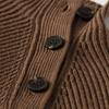 Women Loose Button Solid Color Half High Collar Sweater Korean Temperament Knitted Sweater Women's Tops Bottoming Sweater Sweater Autumn and Winter