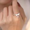 Lily Flower Bowknot Open Ring for Women - Versatile Trendy Index Finger Jewelry