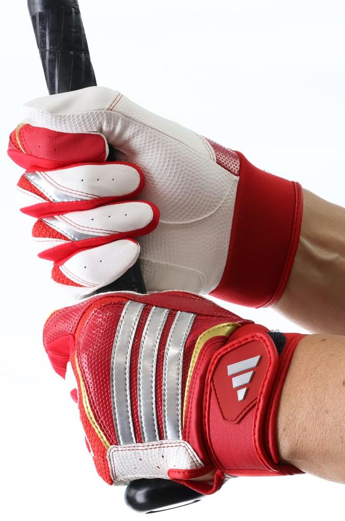 Adidas Batting Gloves BASIC Red X White JL LBG405 Baseball/Softball