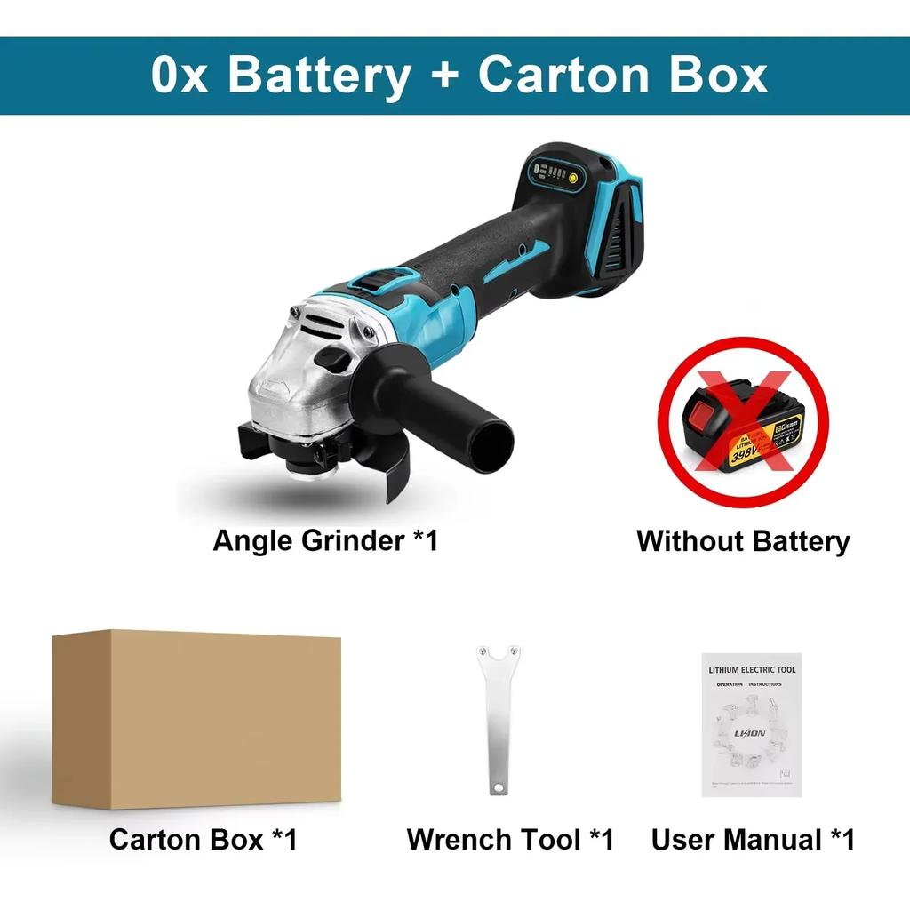 Brushless Lithium Electric Angle Grinder Rechargeable Cutting Machine High Power Polishing Machine