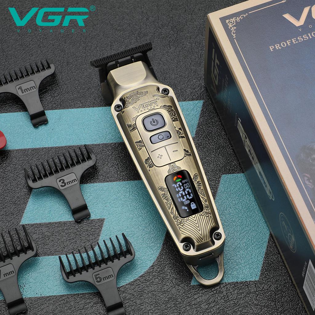 VGR V-901 Hair Trimmer Cordless Professional Barber Hair Cutting Machine Electric Hair Clipper Digital Display Trimmer Oil Head Clipper for Men
