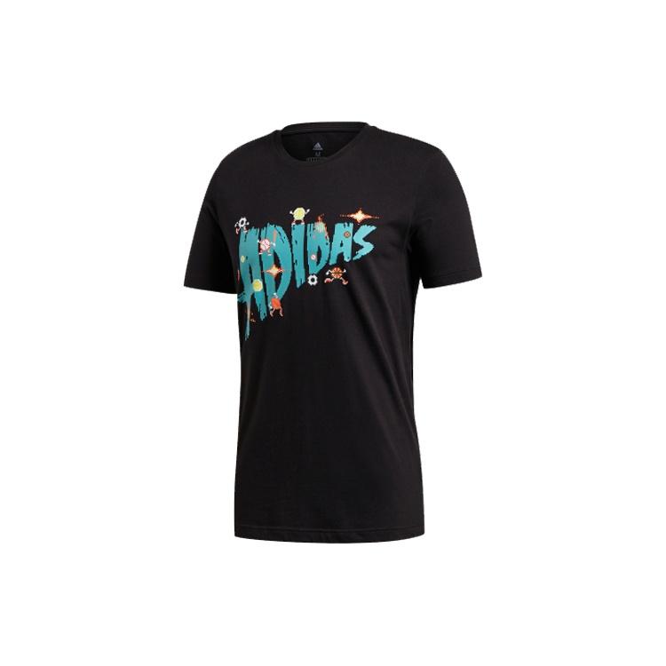 adidas Sports Stylish 8-bit Lineage Short Sleeve Black Teal Men s FN1744 S