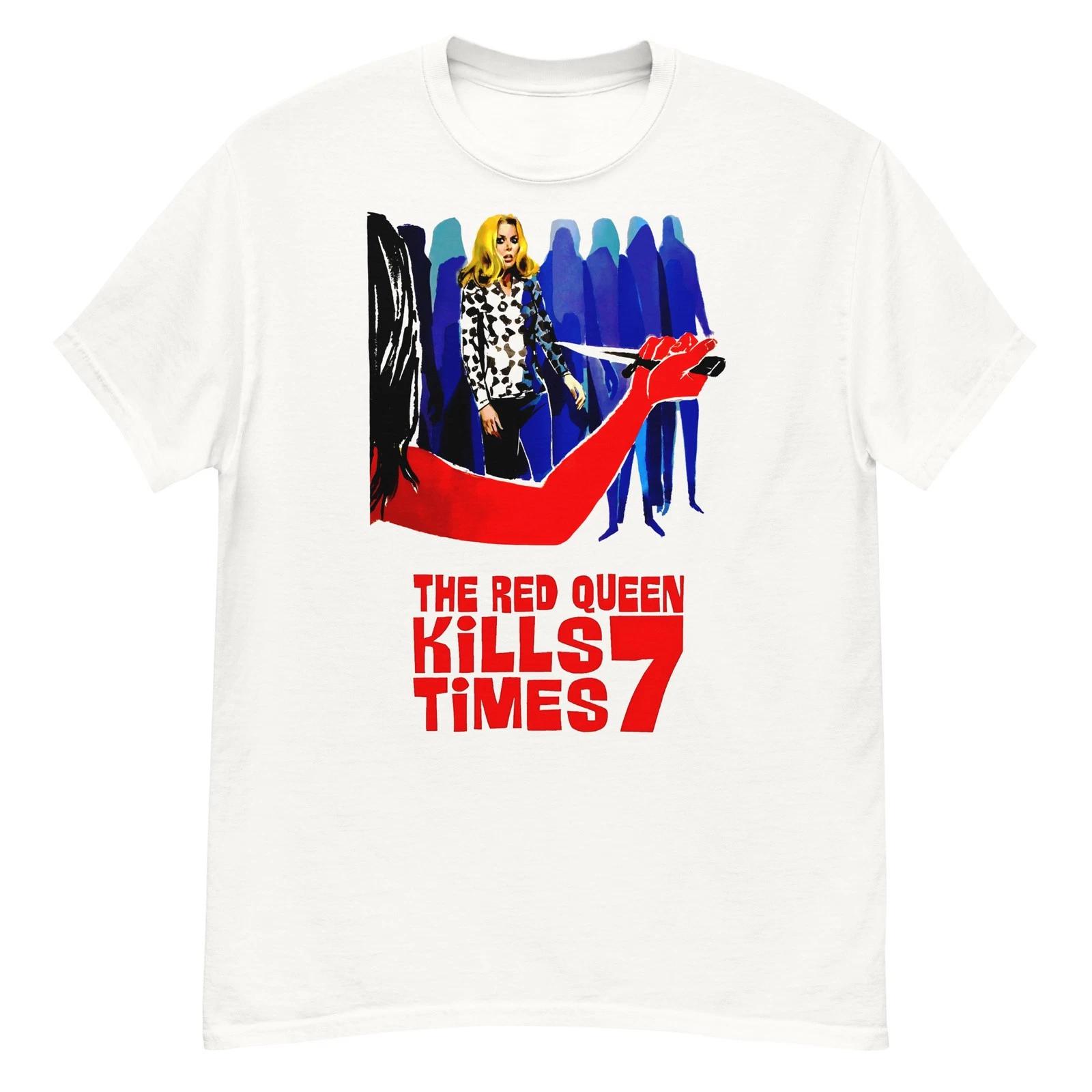 The Red Queen Kills Seven Times cult giallo film fan art t-shirt L