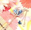 Miaomyoa Single Hair Ornament for Kimono and Traditional Japanese Antique Exotic Flower Pink Gold Hairpin, Clothing, Metal, Motif, Butterfly, (Blue)