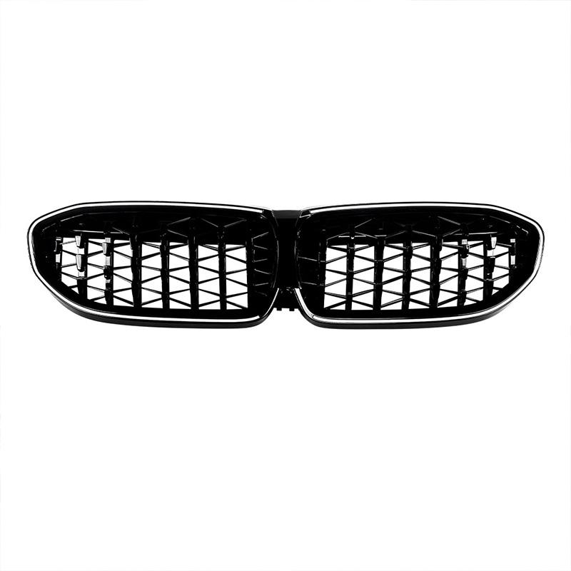 For BMW 3 Series G20 G21 G28 2019-2025 High Quality ABS LED Diamond Mesh Kidney Grille  Car Front Bumper Grill Glossy Black