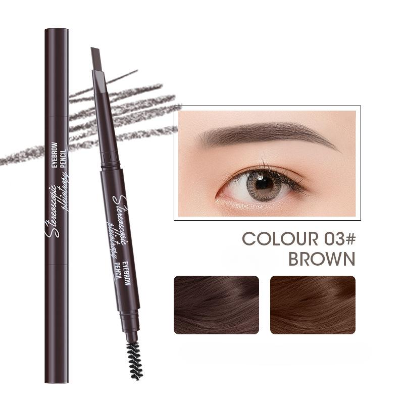 Multi-effect Eyebrow Pencil Double-ended Triangular One-word Eyebrow Pencil for Beginners, Not Easy To Smudge Makeup Pencil