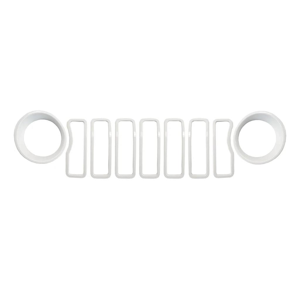Front Grille Grille Ring Cover and Headlight Ring Decoration for Wrangler JL 2024 Carbon