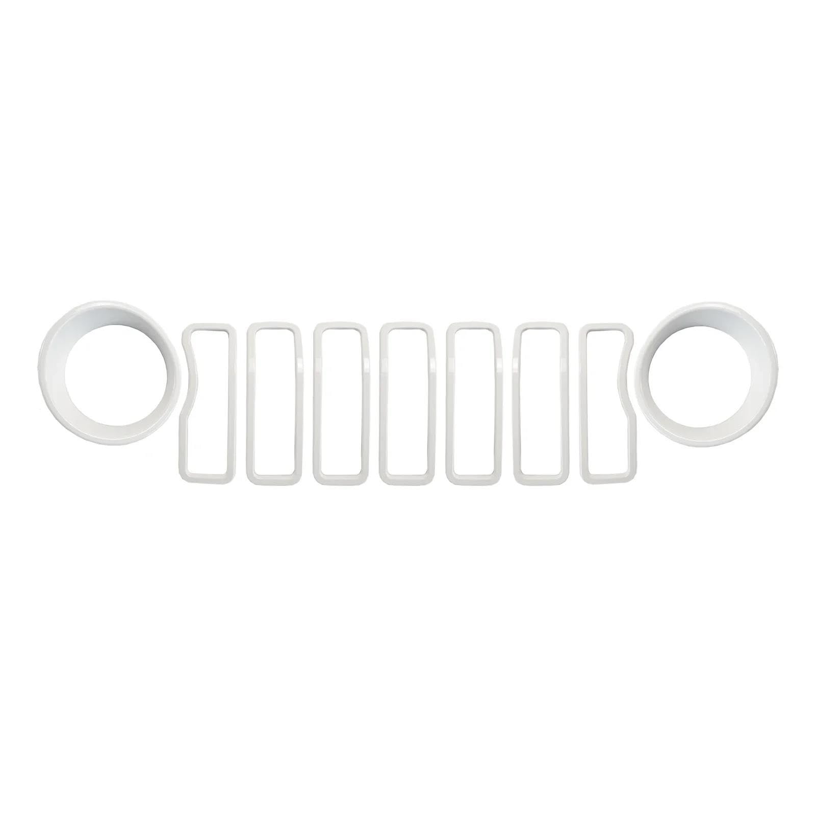 

Накладка-кольцо на решетку радиатора и накладка-кольцо на фару для Wrangler JL 2024 Карбон One Size белый