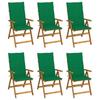 Day and Night - Day and Night Folding Garden Chairs 6 Units and Cushions Solid Acacia Wood