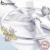 BAMOER Authentic 925 Sterling Silver Crystal Bee Beads Charms Fit for Original Charms