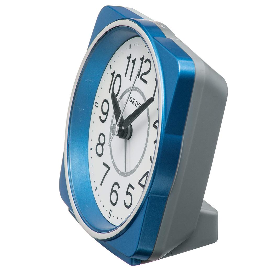 Seiko Clock Table Blue X X Alarm Radio KR335L Clock, Metallic, Dimensions 10.8 11.0 6.0 Cm, Clock, Controlled, Analog,