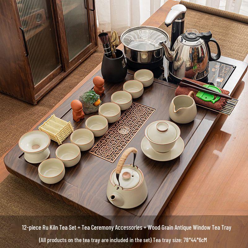 Qianyu Ru Kiln Ceramic Kung Fu Tea Set
