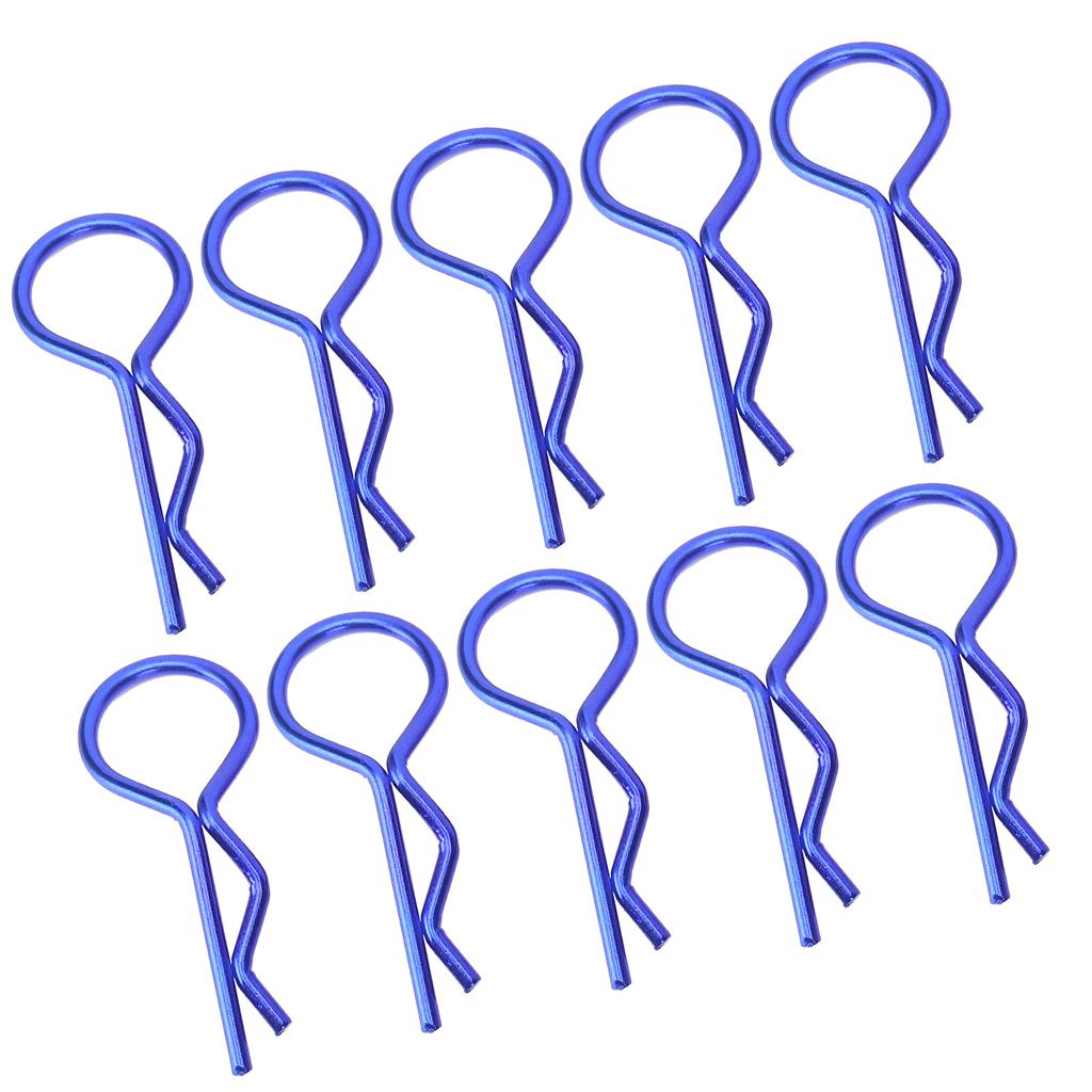 10Pcs 13MM RC Car   Clip RShape Metal Body Clips Pins for 1Celsius5 1Celsius6 1Celsius8 1Celsius10 RC Car(Blue )