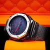 Used Brand new G-SHOCK custom watch Comes with regular GA2100k body Stainless silver bezel & shark mesh belt Heavy metal specifications