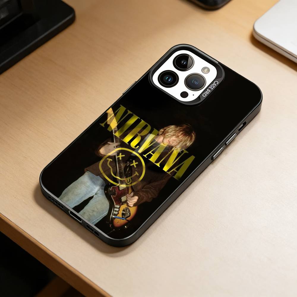 N-Nirvana  Phone Case For iPhone 17,16,15,14,13,12,11 Plus,Pro Max,XS,Colorful Silver Phone Case Funda Cover
