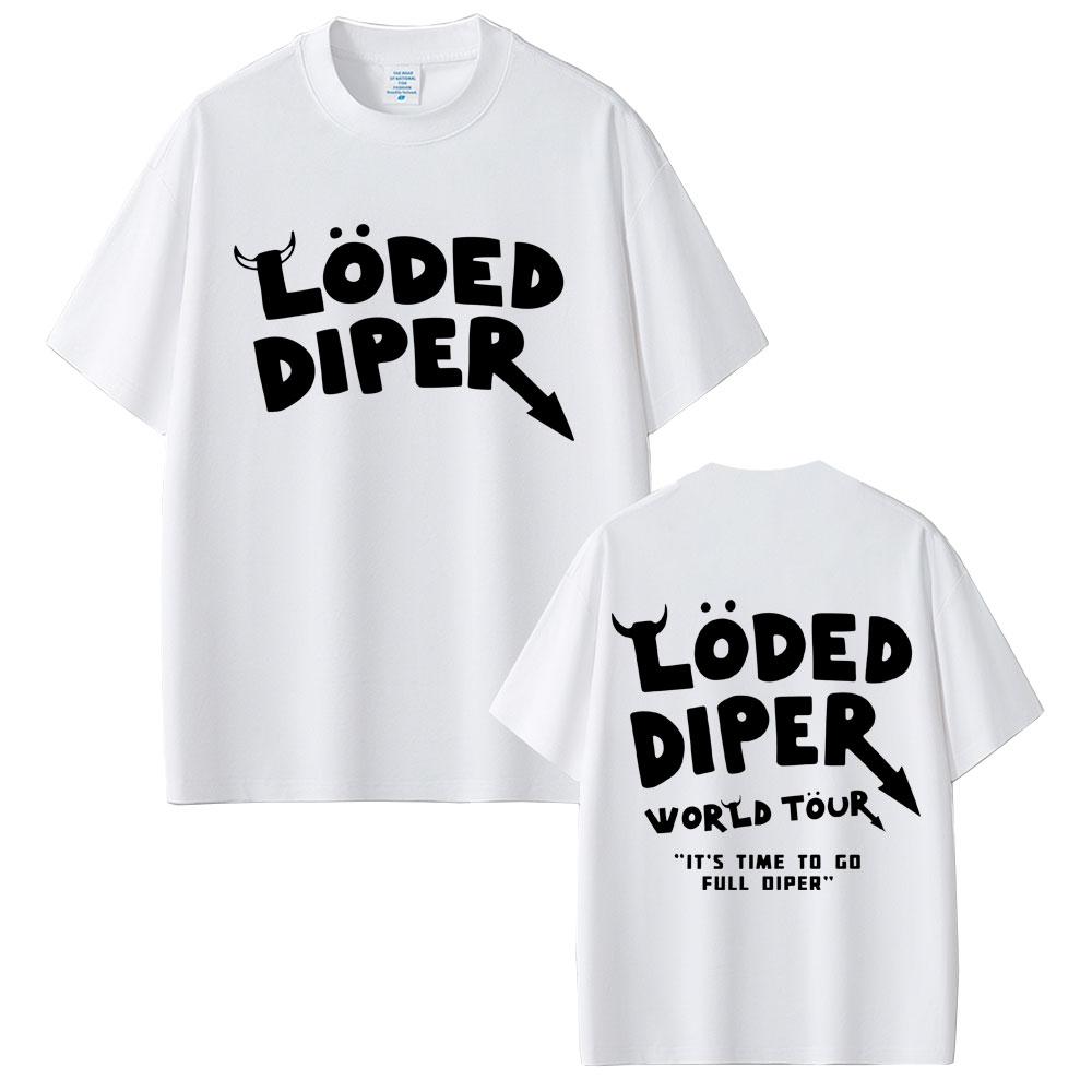 Loded Diper World Tour Tshirt Unisex Women Clothing Vintage Rock Oversized Short Sleeve Tshirts Unisexs Casual 100 Cotton T Shirts