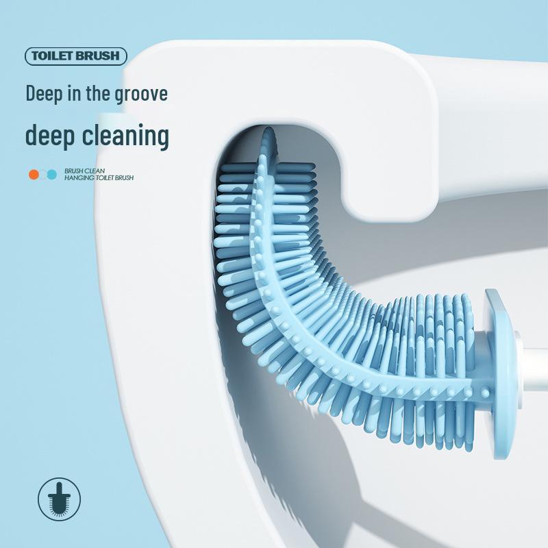 Wall-Mounted Toilet Brush Set with Base - Luxurious and Drainable Design