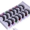 7 Pairs of Colored Hair-fried False Eyelashes with Multi-layer Thick Cross Mink Fur Lashes Mink Individual Lashes Extension Eyelashes Extension Kit