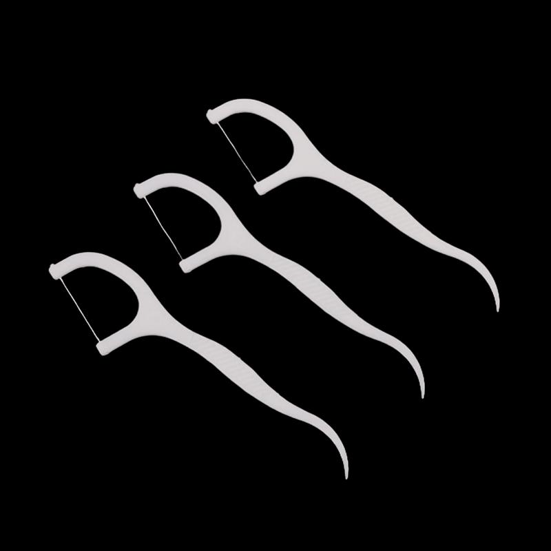 50Pcs/Box Toothpick Tooth Stick Floss Ultra-Thin Dental Flosser Oral Hygiene Dental Health Plastic Floss