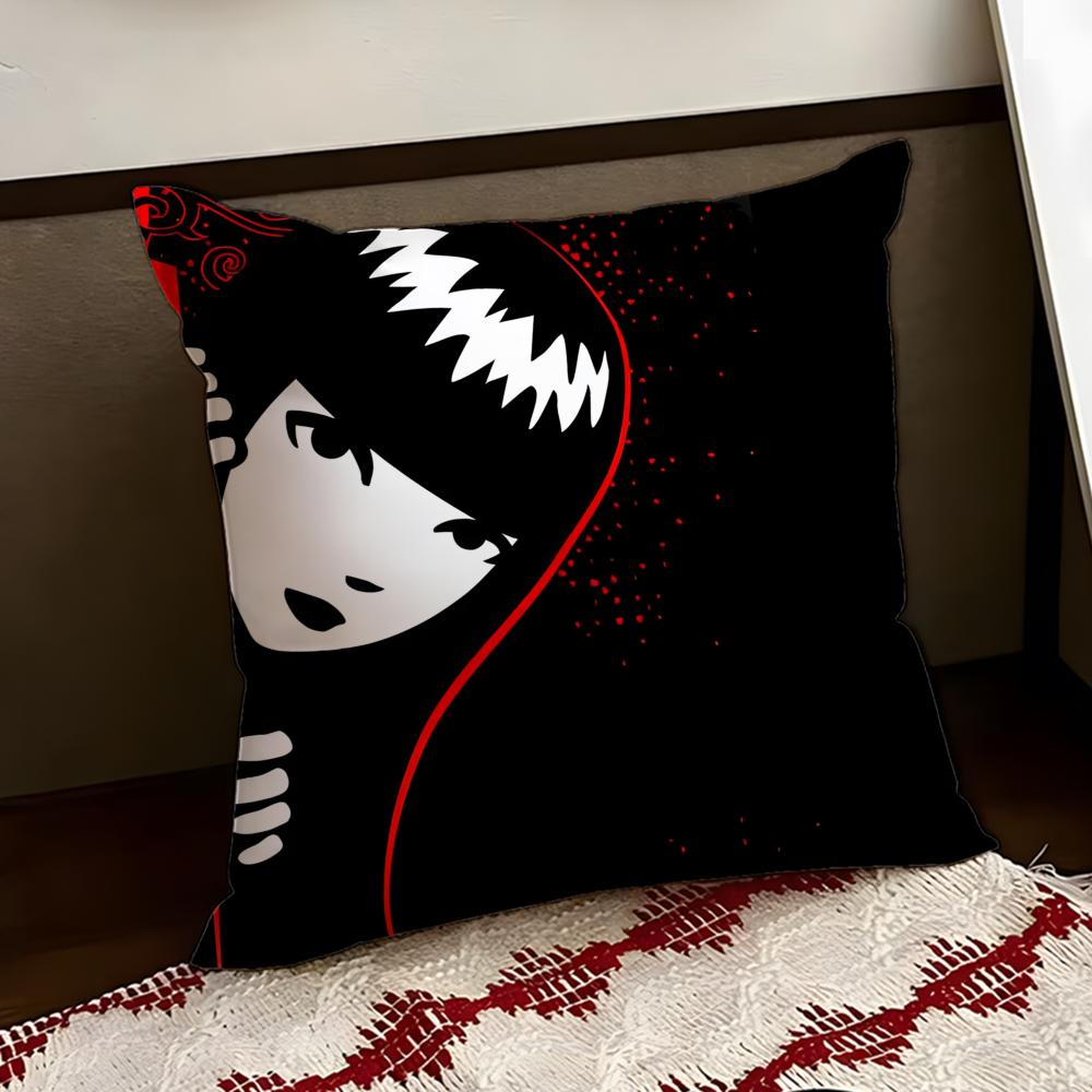 Anime EEmily the Cool Strang Cushion Cover Reversible Soft Durable Pillow Cover Home  Car MultiScene Use for Daily Comfort