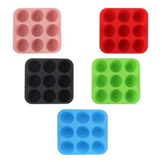 9-hulls silikonkakeform Matkvalitets firkantet bakeform for kaker, iskrem, gelé Slipplett Høy temperaturbestandig DIY bakeverktøy