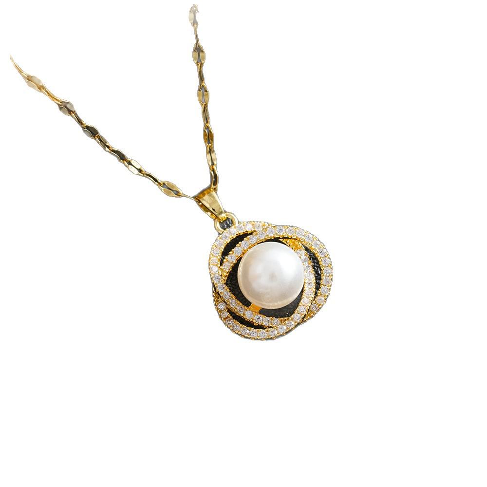 Elegant Copper Bird's Nest Necklace: Luxury Style, Full Diamond, Versatile Clavicle Chain for Women