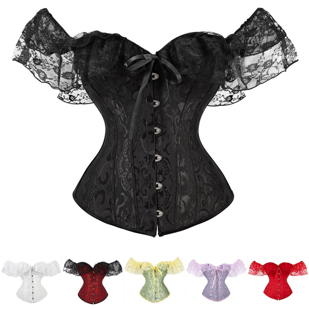 Women's Fashion Sexy Solid Color Lace Straps Court Shapewear Top