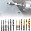 M3 M4 M5 M6 M8 M10 High Speed Steel Drill Spiral Titanium Tap Hexagonal Shank High Speed Steel Tapping Drill Tool Accessories