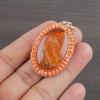 Natural Carnelian Gemstone 925 Sterling Silver Jewelry Designer Pendant 1.68" AJP-2043