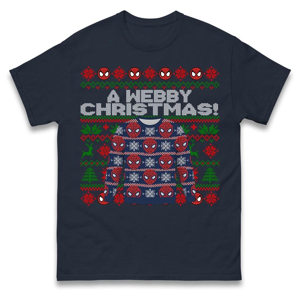 Spiderunisex Christmas T Shirt Funny A Webby Christmas Tee Spidey Xmas Shirt S