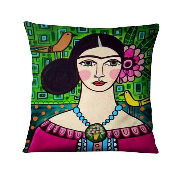 Heimkissen Dekoration Mexikanisches Mädchen Malerei Kissen Dekokissen Heimdekoration Almofadas Decorativas Para Sofa Wurfkissen