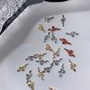 10pcs 3D Snake Nail Charms Alloy Gold/Silver/Red Snake Nail Art Rhinestones Manicure Salon Jewelry For DIY Luxury Accessories