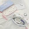 Flower Print Pen Bag with Lanyard Large Capacity Pencil Case Pen Organizers Pencil Pouches Travel Makeup Bag for Women