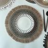 1PC Round Flower Print Table Placemat Nordic Style Non-slip Placemat Heat Insulation Furniture Decoration Mat Coffee Cup Mats LS