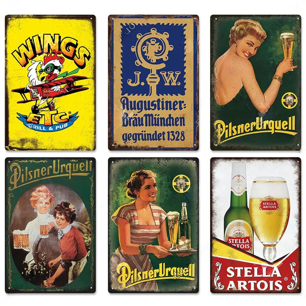 Vintage Germany Beer Brand Posters Decor Metal Signs Plaque Metal Vintage Tin Sign Poster for Pub Man Bar
