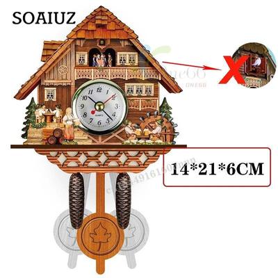 Cuckoo Clock For Living Room Wall Clock Handicraft Vintage Wooden Cuckoo Tree House Alarm Saati Clock for Bedroom Office