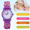 Waterproof Kid Cartoon Watch Cute Exquisite Pattern Children Wrist Watch GiftPurple