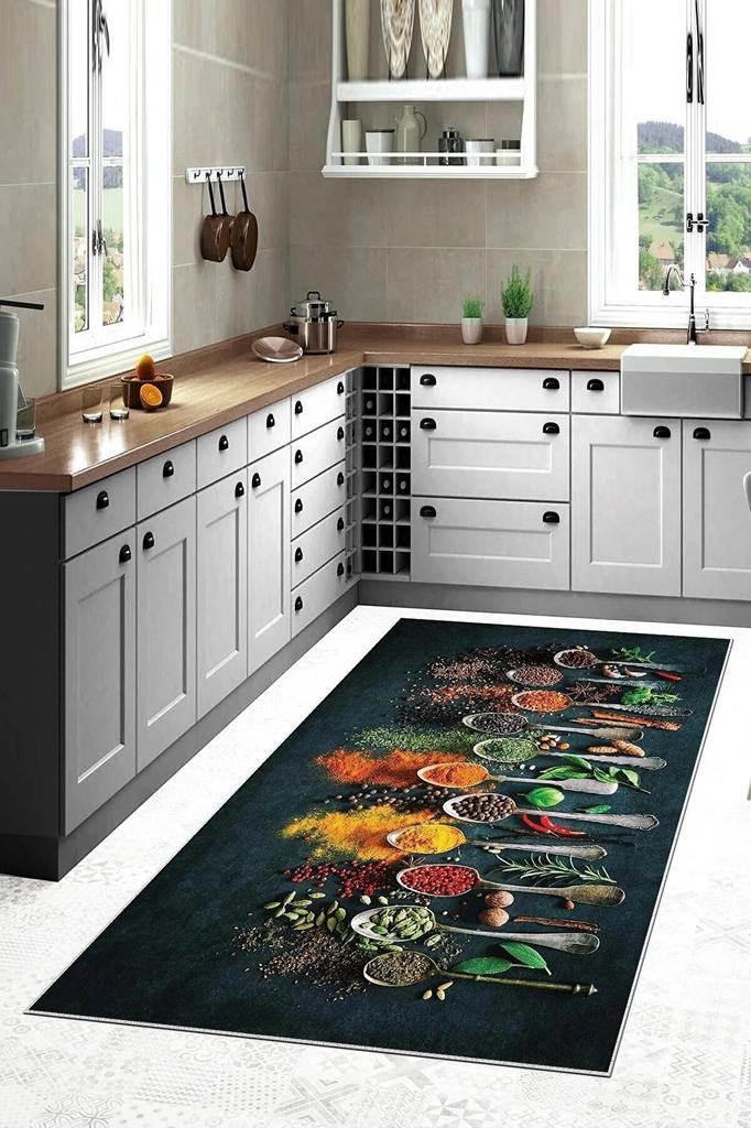EPeddler Home Decorative Spice Pattern Digital Printing Washable Non-Slip Dot Base New Generation Kitchen, Dining Room Carpet and Floor Mat